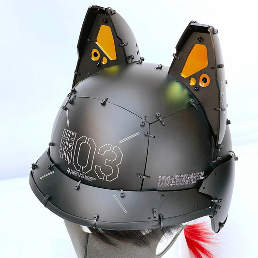 Cat ears equipped helmet